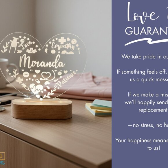 Nurse Personalized Night Light | Custom Medical Gift for Doctors & Surgeons - Picture 6 of 8